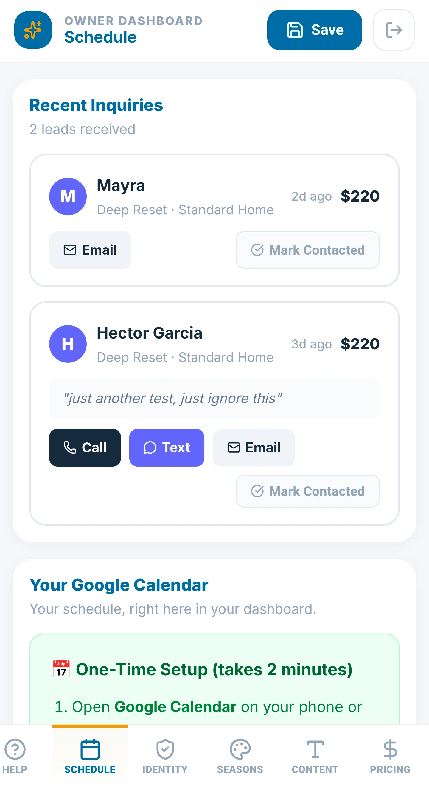 Mayra dashboard